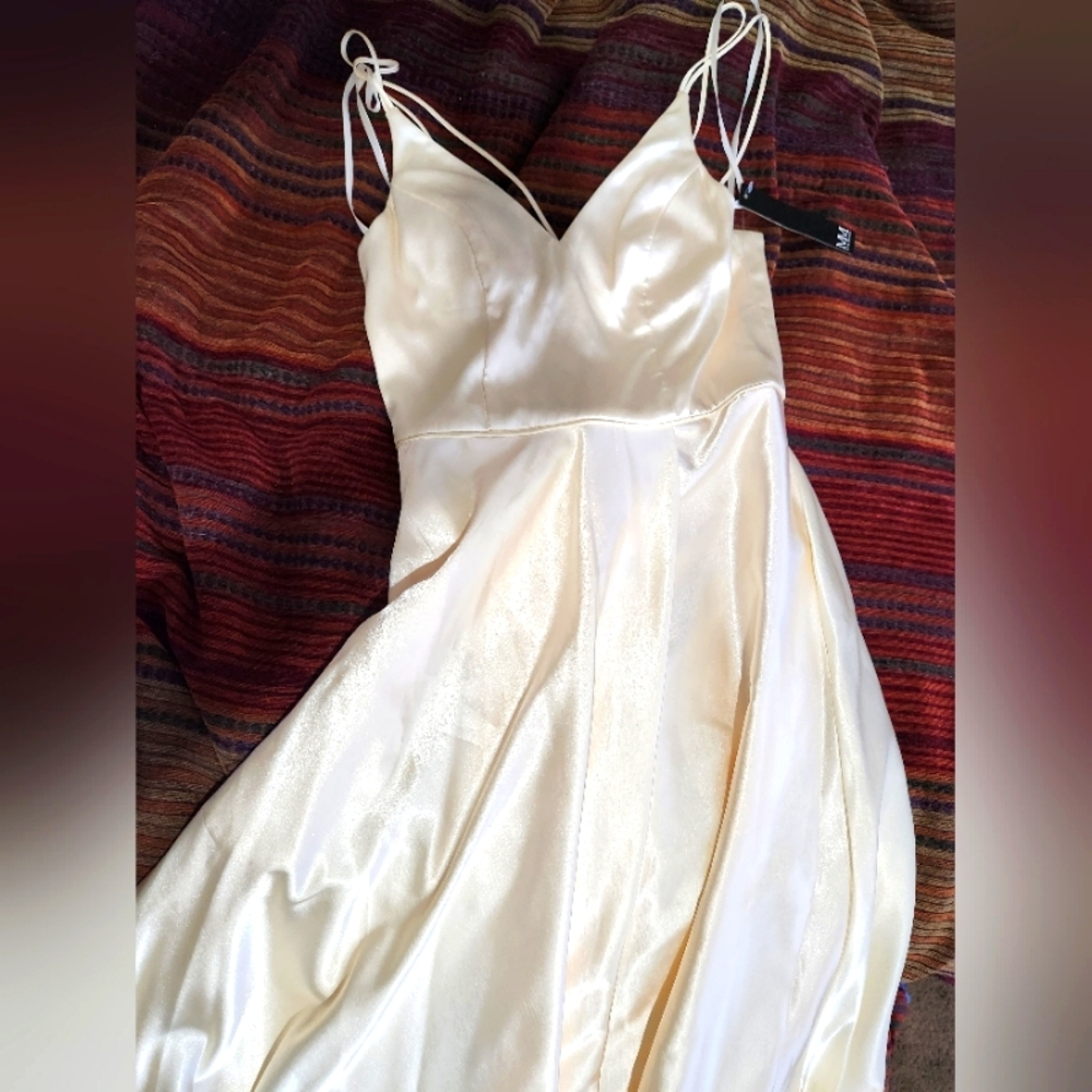 Satin Yellow Maxi Dress